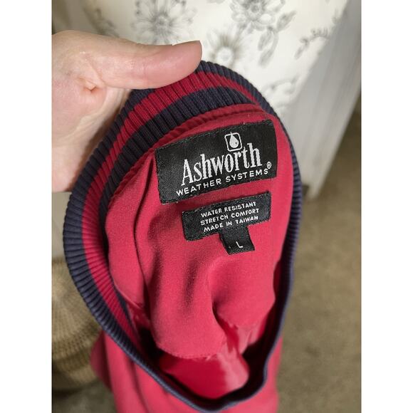 Ashworth Vintage Golf Pullover Mens Large Red Blue Windbreaker Preppy - Picture 3 of 6